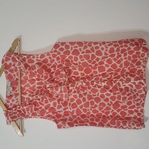 Loft Animal Print Ruffle Vneck blouse  Large